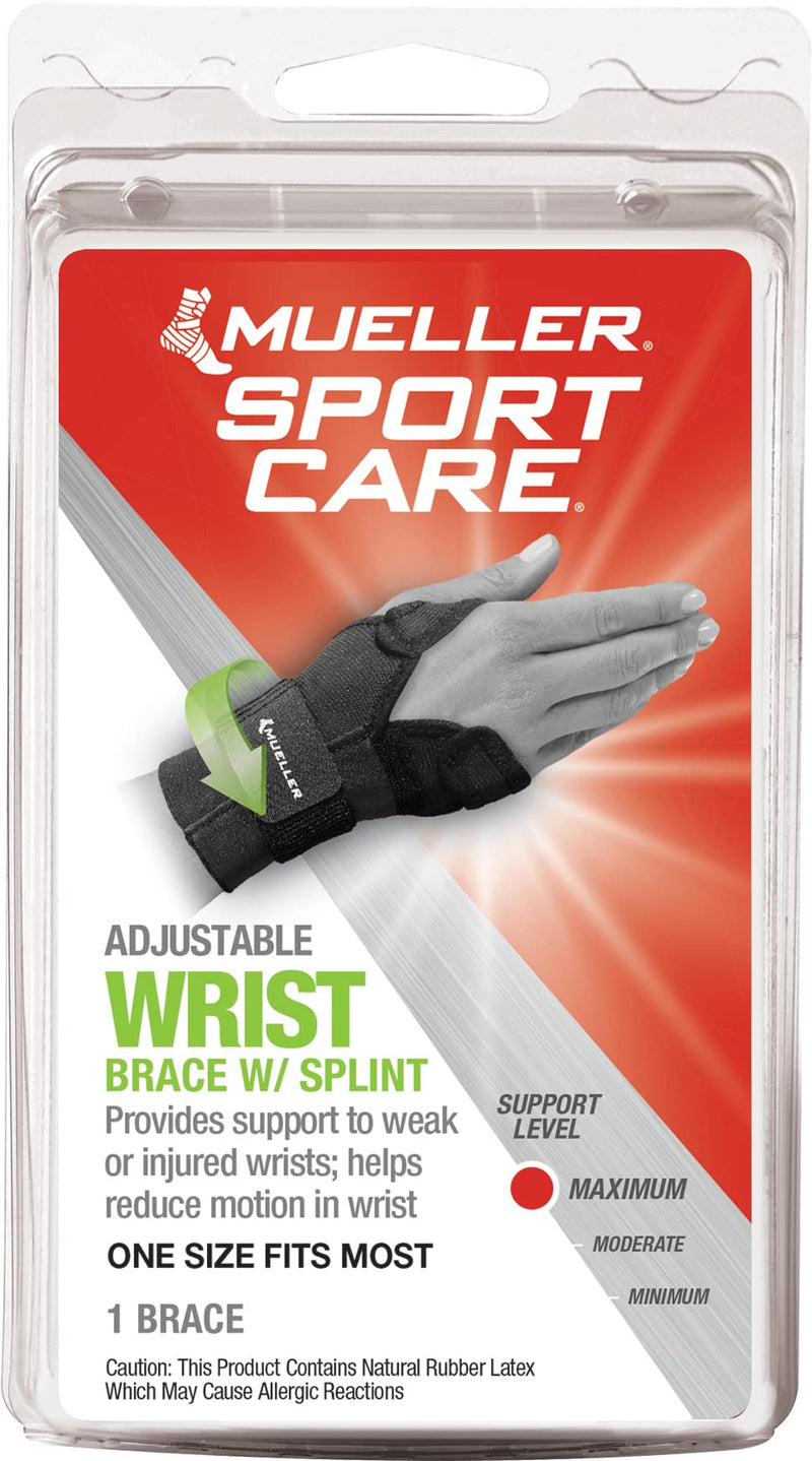 [Australia] - Mueller Adjustable Wrist Brace W/Splint (300) Black 