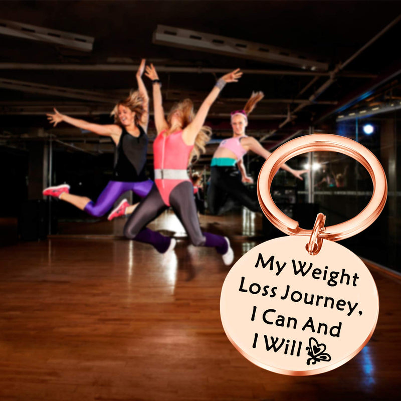 [Australia] - PLITI Weight Loss Keyring My Weight Loss Journey I Can and I Will Diet Journey Weight Tracker Keep Fit Gift for Her My Weight Loss RG 