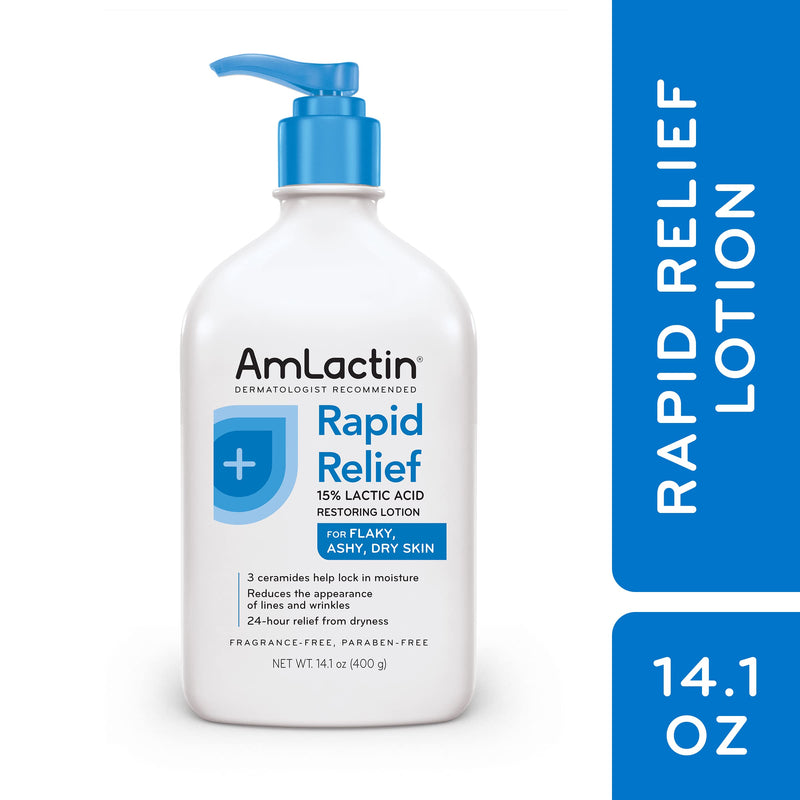 [Australia] - AmLactin Rapid Relief Restoring Body Lotion With Ceramides, Moisturizing Lotion for Dry Skin - 14.1 Oz Pump Bottle (Packaging may vary) 14.1 Ounce (Pack of 1) 
