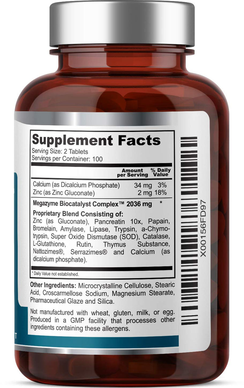 [Australia] - Megazyme Forte 200 Tablets - Natural Plant Proteolytic Enzymes Nattozimes Serrazimes Supports Digestive System Immune Health 