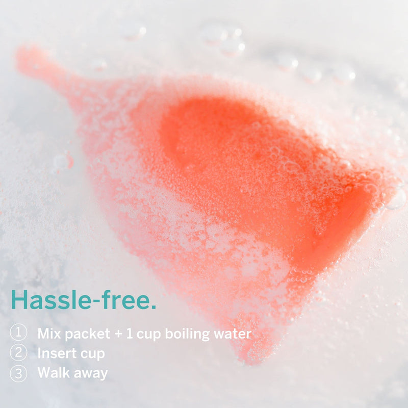 [Australia] - Menstrual Cup Stain Remover - Sterilizer and Cleaner - The Only Wash That Will Completely Remove Stains from Reusable Menstrual Discs | Organic Powder Solution | 5 Packets 