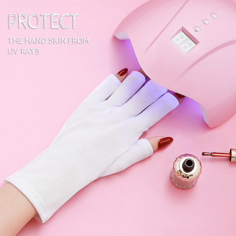 [Australia] - Nail Gloves UV Shield Gloves Fingerless Gloves Nail Art Dryer Tool Prevent Hand Sunburn for Manicure Gel Drying 3 Pairs 