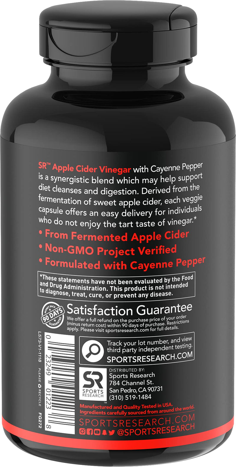 [Australia] - Apple Cider Vinegar Pills with Cayenne Pepper | Made from Organic Fermented Apple Cider | Non-GMO Project Verified & Vegan Certified (120 Veggie Capsules) 120 Count (Pack of 1) 