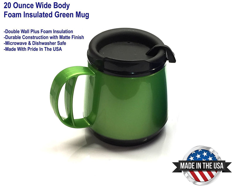 [Australia] - ThermoServ Foam Insulated Wide Body Mug, 20-Ounce, Harvest Green 