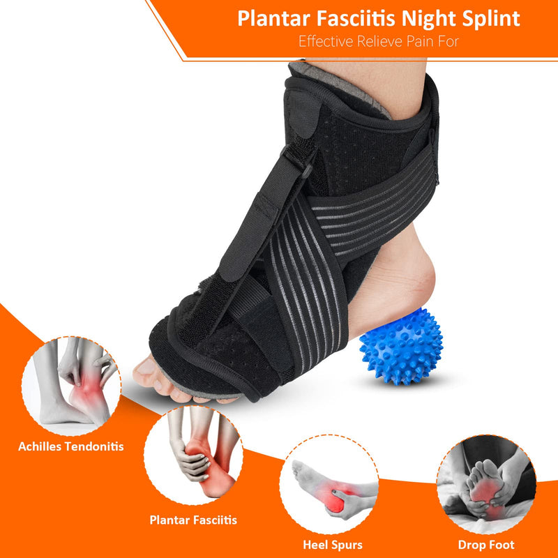 [Australia] - Plantar Fasciitis Night Splint;Plantar Fasciitis Relief Brace;Achilles Tendonitis Support,Foot Drop, black 