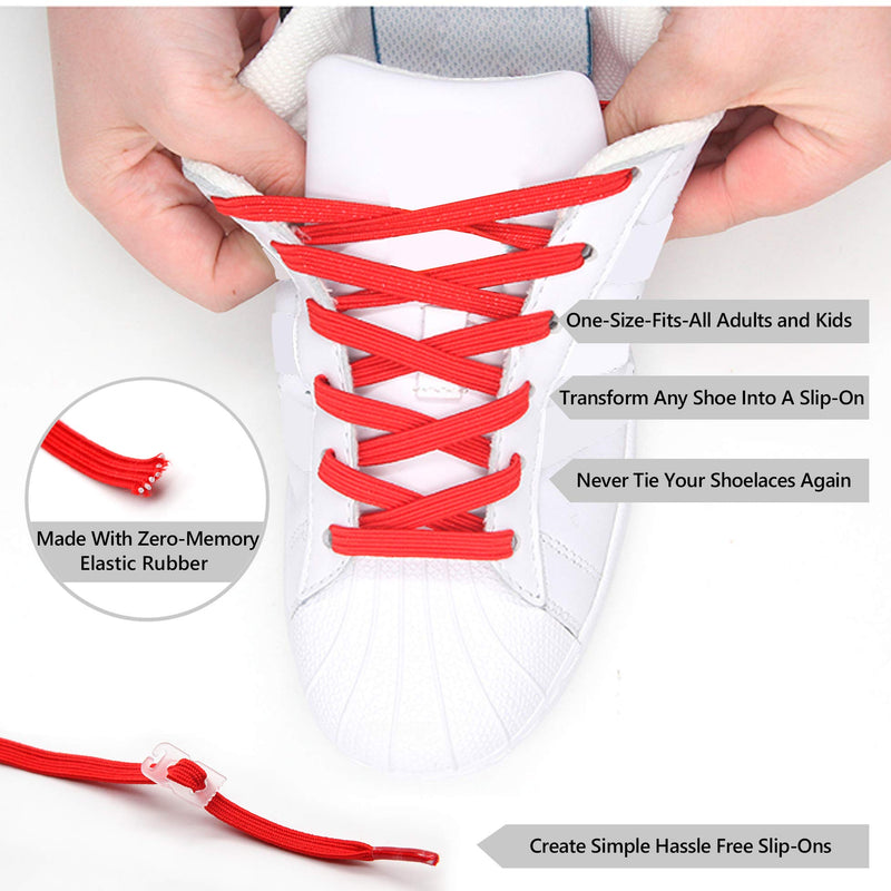 [Australia] - No Tie Tieless Shoe Laces for Adults Kids Shoes , One Size Fits All Elastic Shoelaces for Sneakers 01 Pair Black 