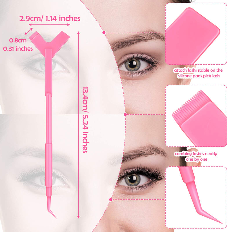 [Australia] - 30 Pieces Y Shape Eyelash Lift Tool Eyelash Brush Eyelash Lift Eyelash Lifting Tool Brush Silicone Grafting Eyelash Lift Brush for Eyelash Extension Makeup Tool (Pink) Pink 