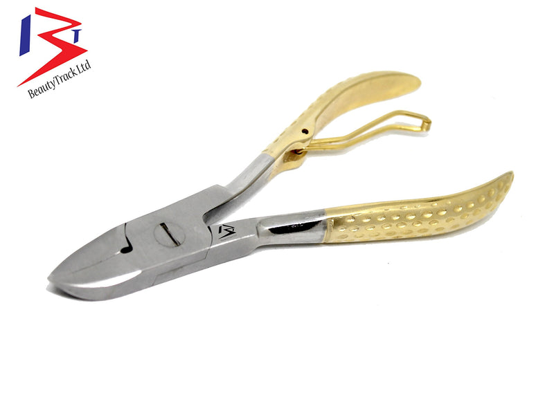 [Australia] - Ingrowing Toenail Clippers Cutter - Fast Pain Relief, Manicure Pedicure Instruments - Thick toenail cutter set - Cuticle nail nipper - Nail Cutter Gold handle 