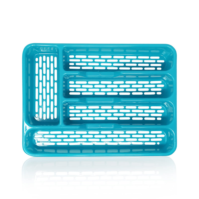 [Australia] - PLASTIFIC Large CUTLERY TRAY Flatware Organiser Strong Plastic Drawer Sliding Tidy (33 x 24 x 4.3, Turquoise) 33 x 24 x 4.3 