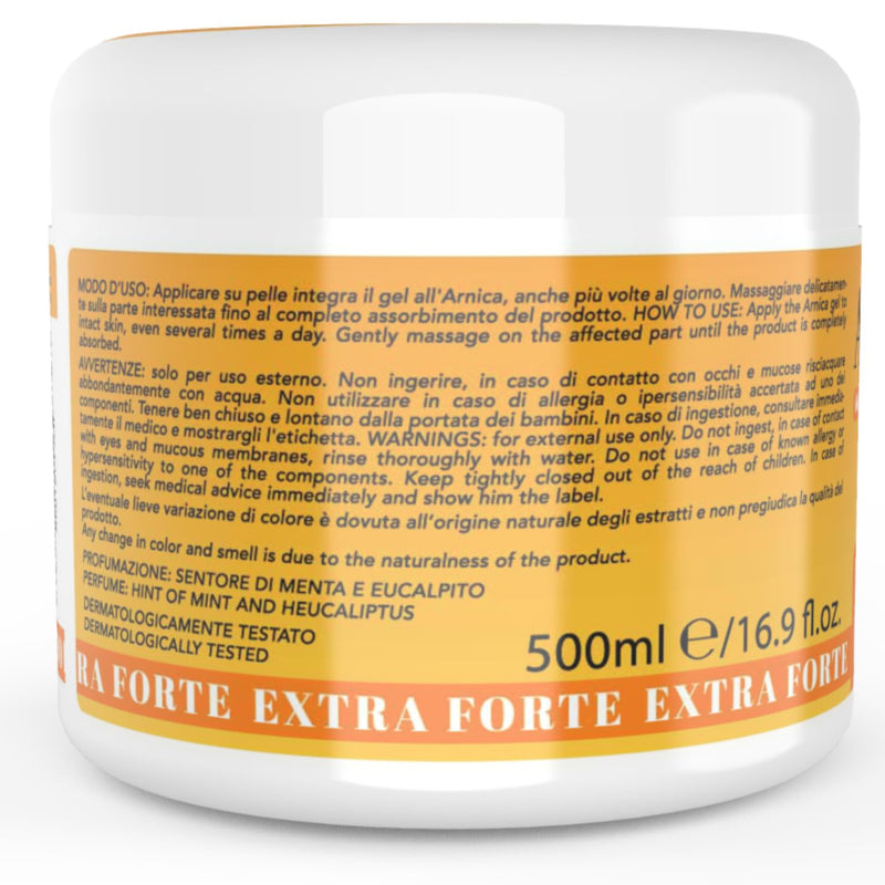 [Australia] - Arnica Gel for Bruising and Swelling 500 ml Extra Strong 98% for Massage of Muscles and Joints, Natural and Dermatologically Tested Formula - Made in Italy 