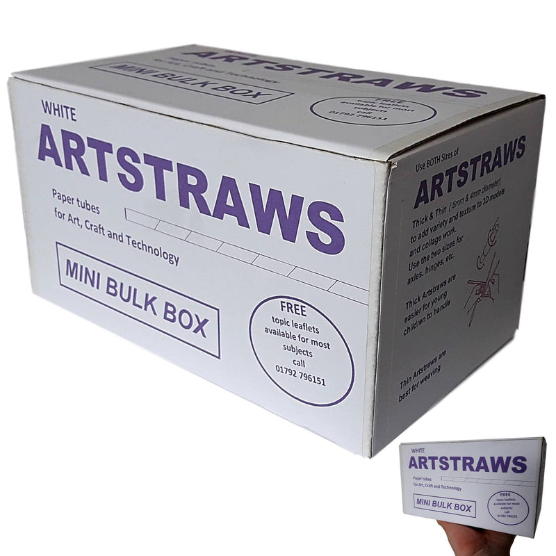 [Australia] - Amazing Arts and Crafts Artstraws White Paper Straws Mini School Bulk Box Pack for Craft Crafting Modelling Maths Art Straw Packs Thin 
