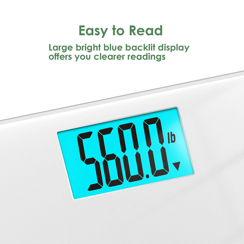 [Australia] - ZOETOUCH Scale for Body Weight 560 lbs 255kg ,High Capacity Precision Digital Bathroom Weighing Scale with Extra Wide Platform,4.2 Inch Backlit LCD Display,Tape Measure and 4 AAA Batteries Included Silver 