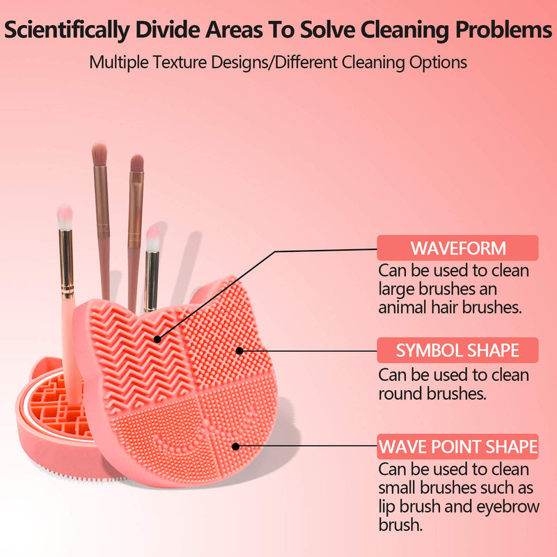 [Australia] - Makeup Brush Cleaning Mat with Drying Holder for Sink- Silicone Washing Cosmetic Brush Cleaner Pad (New Orange) 