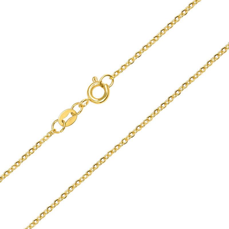 [Australia] - KISPER 24k Gold Over Stainless Steel 1.5mm Thin Cable Link Chain Necklace, 14 – 30 inch 14 inches 