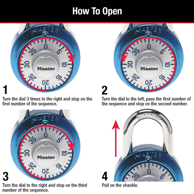 [Australia] - Master Lock 1561DLTBLU Locker Lock Combination Padlock, 1 Pack, Light Blue 