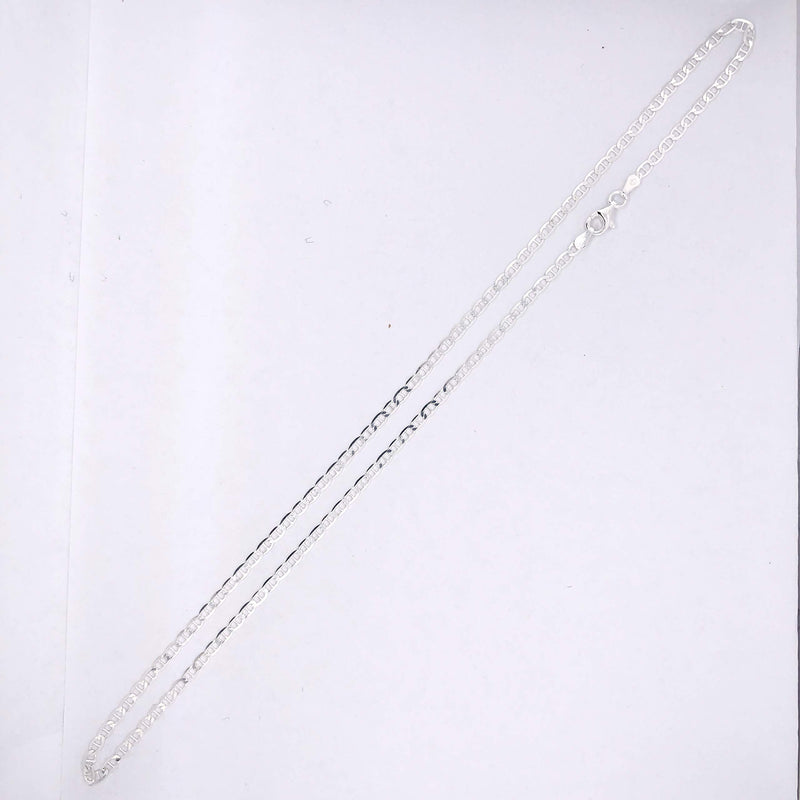 [Australia] - Pori Jewelers 925 Sterling Silver 2mm, 3mm, 3.5mm, 5.5mm Flat Mariner/Marina Link Chain Necklace 16.0 Inches 