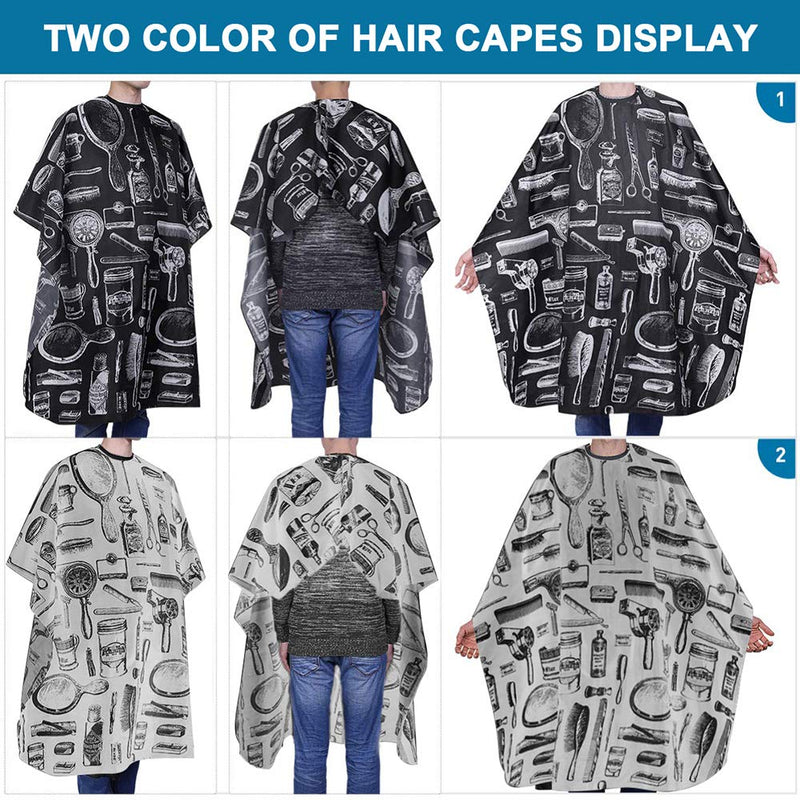 [Australia] - 2 Packs Salon Barber Cape with Snap Closure, Hair Cut Hairdressing Salon Cape Professional Waterproof Nylon Barbers Gown, Hair Styling Cape Hair Salon Equipment(57" x 47") 