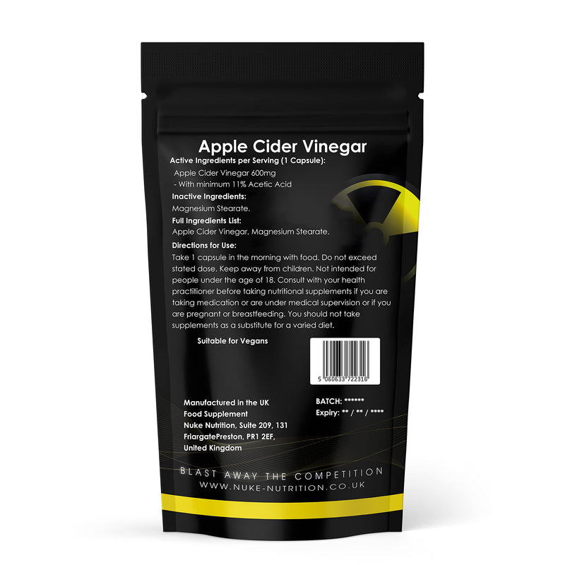 [Australia] - Nuke Nutrition Apple Cider Vinegar Capsules with Mother - 60 Capsules - High Strength ACV 60 Count (Pack of 1) 