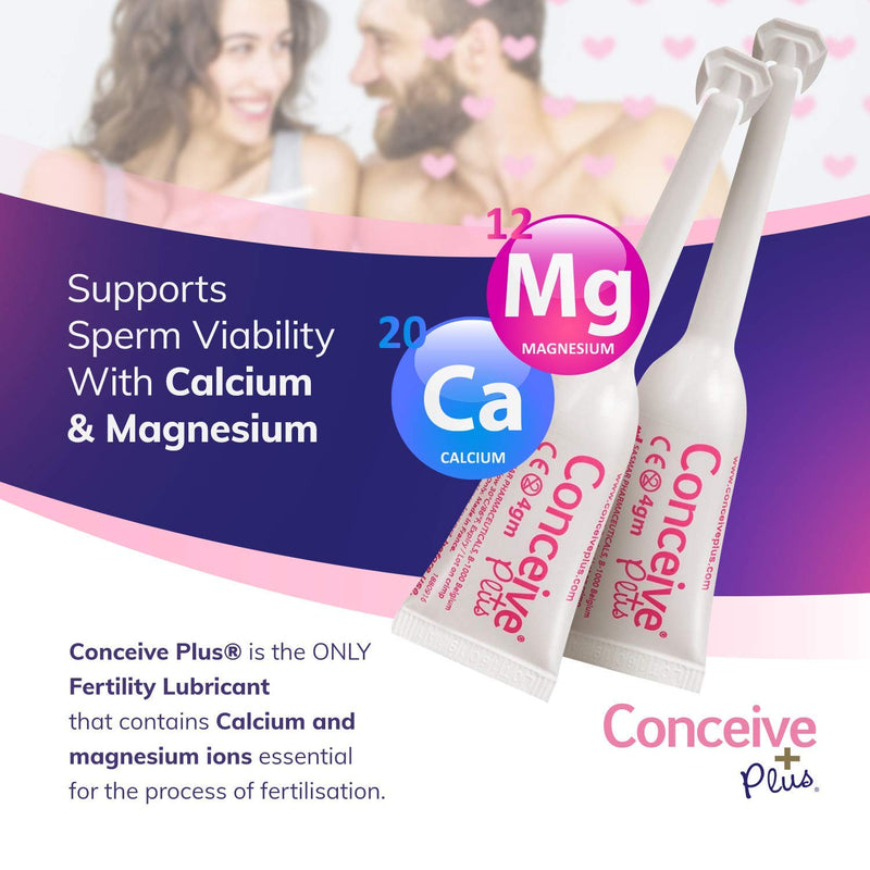 [Australia] - Conceive Plus Fertility Lubricant Travel Size Lube with Calcium + Magnesium Ions - Use When Trying to Conceive - Vaginal Moisturizer (3 x 4g Pre-Filled Applicators) 