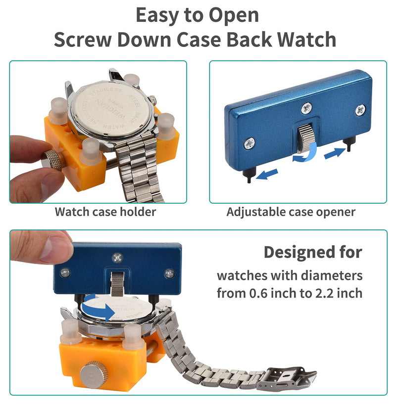 [Australia] - Watch Back Remover Tool, Watch Repair Kit, Showpin Watch Back Open Tools and Watchband Replacement Set with Spring Bar Tool. Battery Replacement Kit with Screwdriver, Tweezers and User Manual 