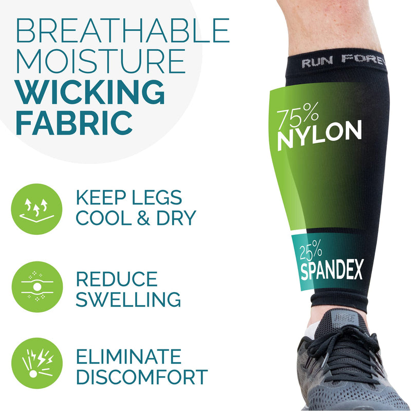 [Australia] - Calf Compression Sleeves For Men & Women - Leg Compression Sleeve - Footless Compression Socks for Shin Splint &Varicose Vein Black Medium 