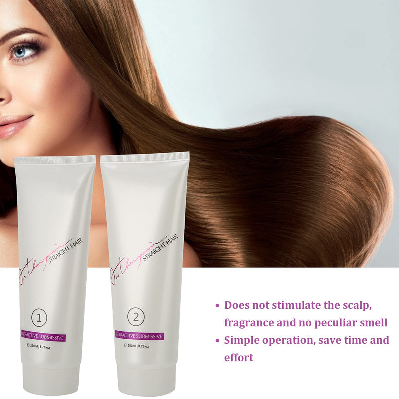 [Australia] - 2pcs Professional Hair Straightening Cream,Moisturizing Home Hair Straightening Perming Cream Hair Soften Straighten Cream 260ml 
