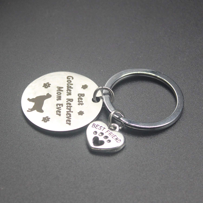 [Australia] - CWSEN Best Boxer Golden Mom Ever Keychain Dog Owner Gifts Dog Mom Key Ring Dog Lover Gifts Paw Print Jewelry Animal Pet Owner Rescue Gift 