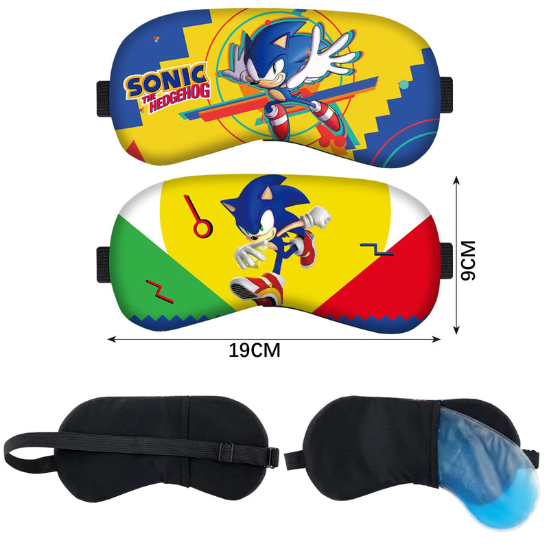 [Australia] - 2 pcs Sonic Eye Mask ATVOYO-Sonic Hedgehog Eye Mask 3D Printed Cartoon Eye Mask with Elastic Strap Soft Fluffy Sleep Hood Boys Girls Children Sleep Travel Eye Mask 