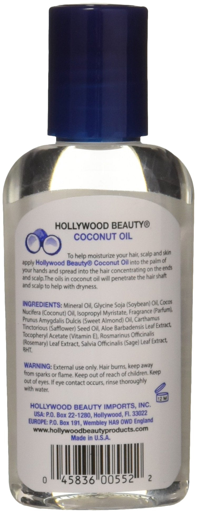 [Australia] - Hollywood Beauty Coconut Oil, 2 Ounce 