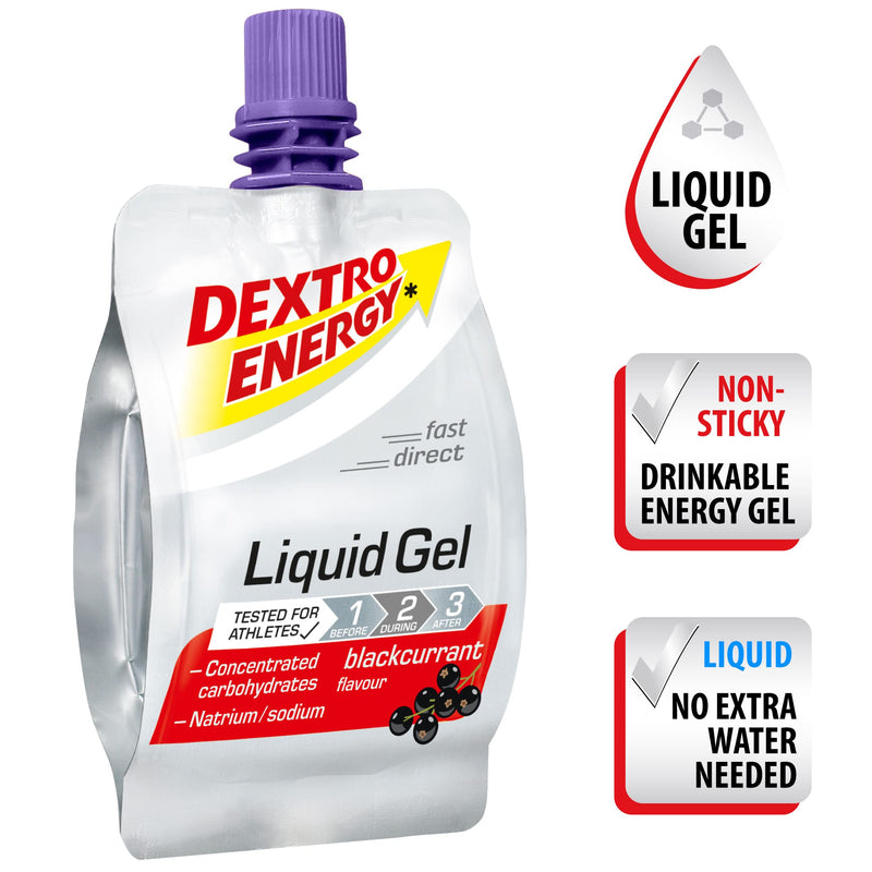 [Australia] - Dextro Energy Energy Gel | 6 Pack | High Carb Gel | Liquid Burst of Energy | Non-Sticky | for Running or Cycling | Energy Gel Blackcurrant | Vegan 