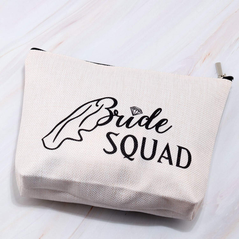 [Australia] - MBMSO Bride Squad Makeup Bag Bridesmaid Cosmetic Bag Bridal Party Gifts Bachelorette Party Gifts Wedding Gifts for Bridesmaids (Makeup Bag) 