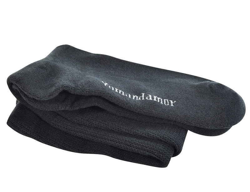 [Australia] - Yomandamor 3 Pairs Mens Cotton Diabetic Over the Calf Dress Socks with Seamless Toe Size 10-13 3 Pairs Black 