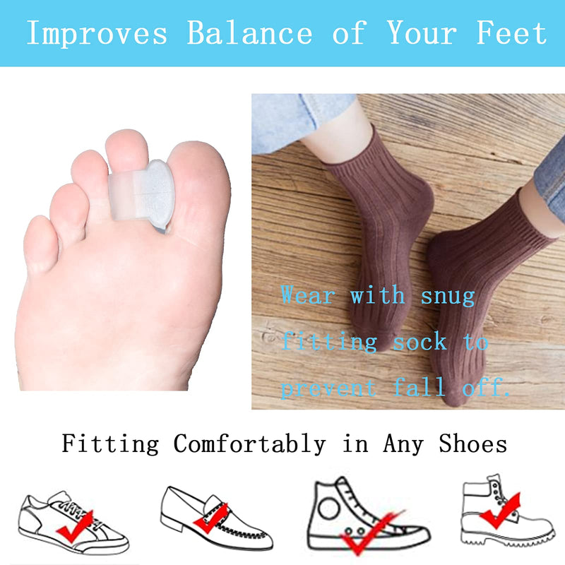 [Australia] - MENOCADY Pack of 12 Gel Toe Separator, (1/4" Thick) Big Toe Spacers, Single Loop Toe Spreader for Bunions, Overlapping Toe, Corrector and Spacer (Clear) 