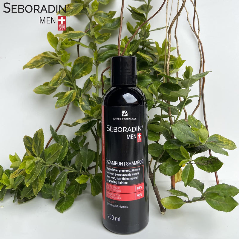 [Australia] - SEBORADIN MEN Hair Shampoo for Hair Loss, Hair Thinning Shampoo 200 ml | Vitamins and Natural Extracts for Thickening and Growth, Natur Technology | Hair & Scalp Treatment | Care & Receding Hairline 