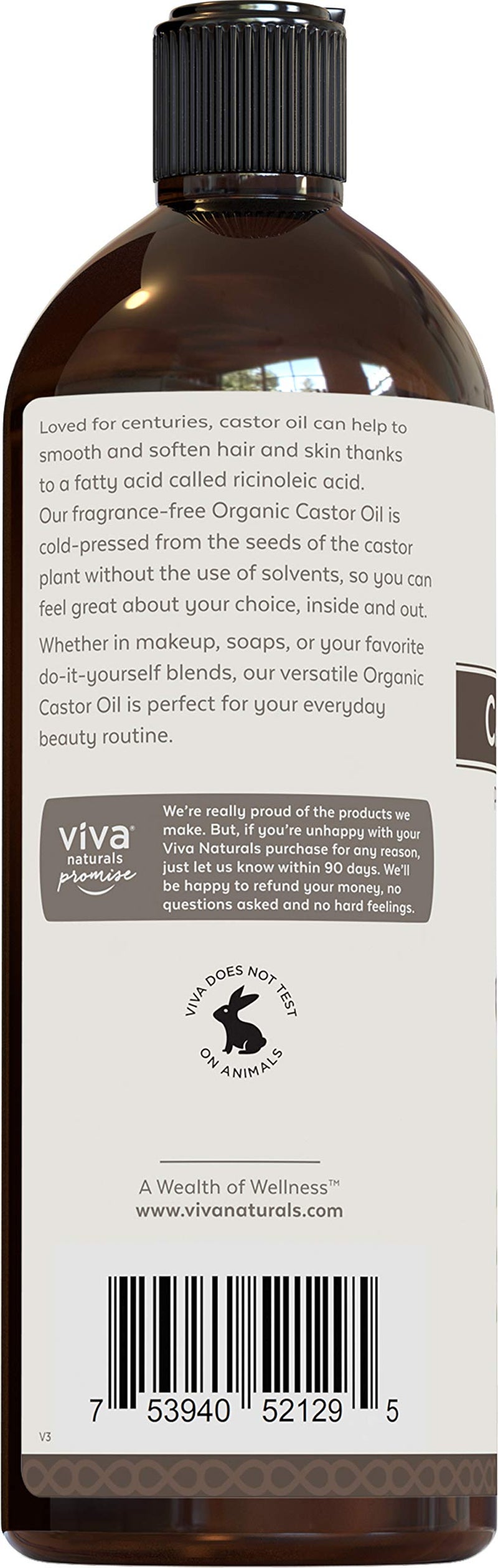[Australia] - Organic Castor Oil for Eyelashes and Eyebrows (16 fl oz) - USDA Certified Organic, Cold Pressed Castor Oil, Natural Hair Oil & Eyelash Serum, Beauty Kit Included 