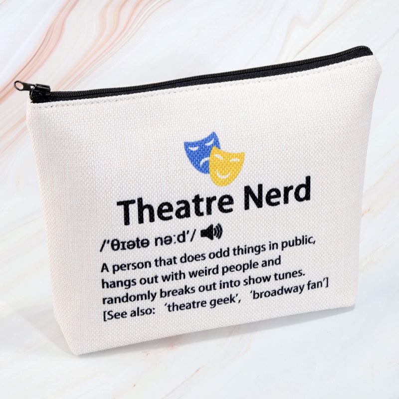 [Australia] - MYSOMY Theatre Gifts Theatre Nerd Makeup Bag Drama Gifts Broadway Musical Gifts Theatre Lover Gifts Theatre Geek Gifts (Theatre Nerd) 