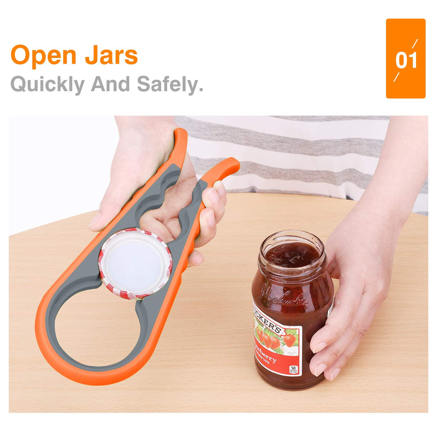 Jar Opener Easy Grip Bottle Opener Twist Off Lid Quick Opening Cooking  Everyday Use for Weak Hands and Arthritic