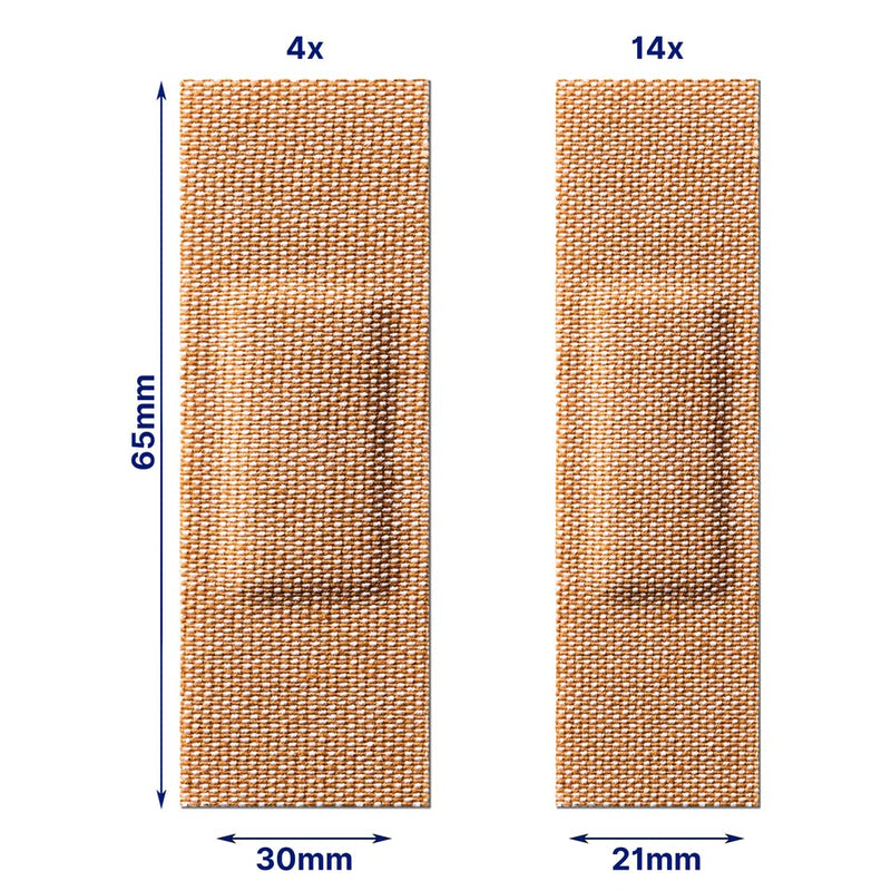 [Australia] - Elastoplast 18 Waterproof Fabric Plaster Strips (18 Pieces), Large Pack of Fabric Plasters, Breathable Plasters, Plasters Waterproof 