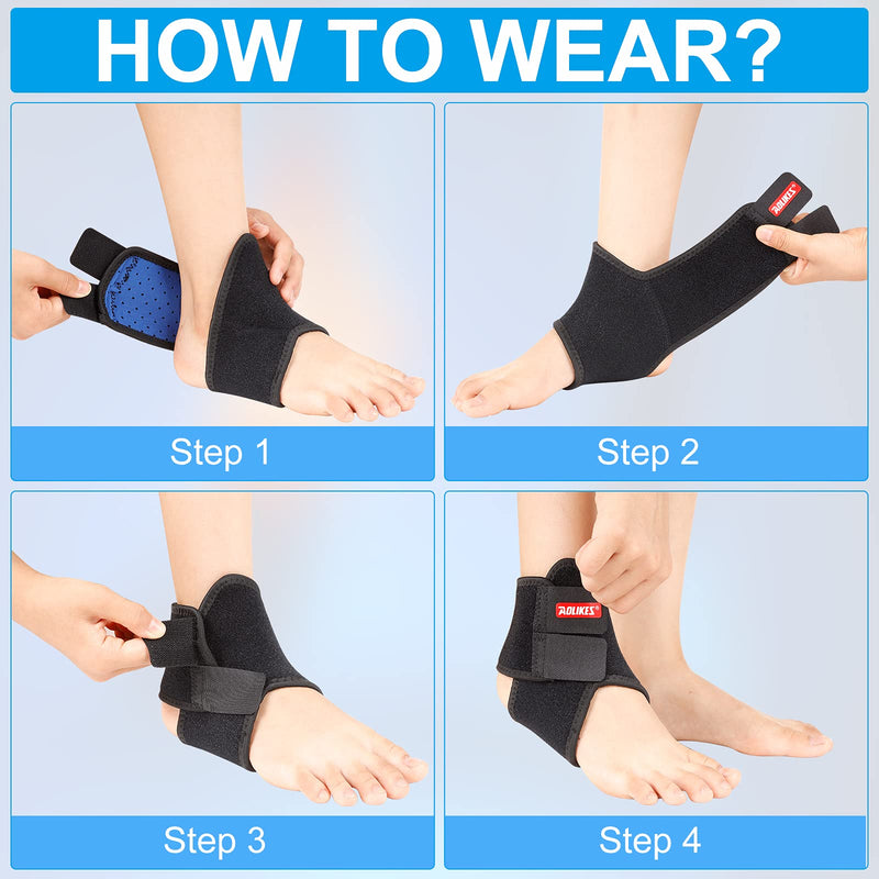 [Australia] - Kids Ankle Brace Supports Breathable Neoprene Ankle Stabilizer Adjustable Child Ankle Protector Wraps Sports Dance Foot Support Arch Supports for Sports Protection Joint Pain Ankle Sprain 2PCS Black Medium 