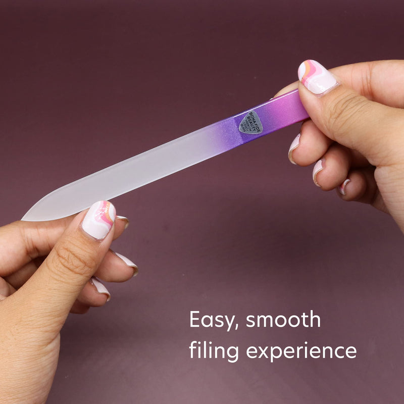[Australia] - Glass Nail Files for Natural Nails, Fingernail Files, Manicure Set Nail Care, Gentle Comfortable Filing, Leaves Nails Smooth - Bona Fide Beauty 10-Piece Premium Czech Crystal Nail Files 10 Count (Pack of 1) 