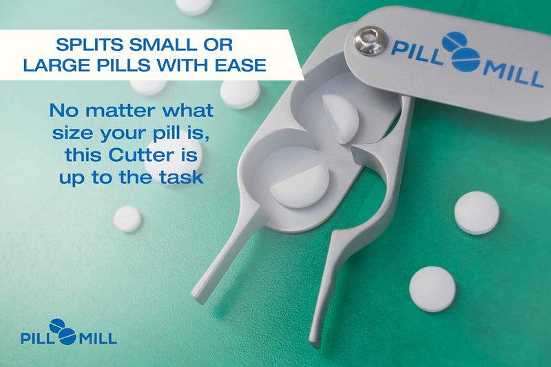 [Australia] - Pill Cutter Splitter by Pill Mill - Metal Blades That Will Never Dull - Grip Handle Helps to Cut Small or Large Pills with Ease - Light and Durable Tablet Divider - Perfect Medicine Slicer for Travel 