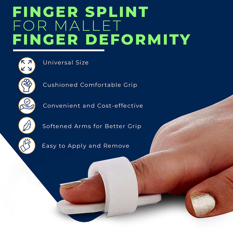 [Australia] - GroupB Finger Splint for Mallet Finger – Comfortable and Adjustable Brace Support Splint Roll Made from Quality Material for Deformity – Suitable for Joint Support & Pain Relief - White 