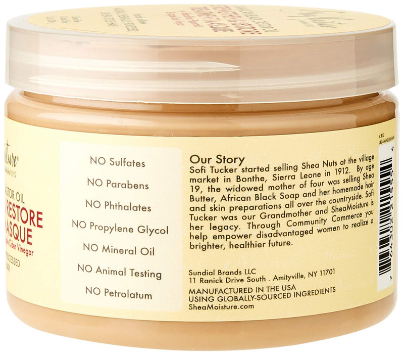 [Australia] - Shea Moisture amaican Black Castor Oil Strengthen Grow and Restore Treatment Masque, 12oz 