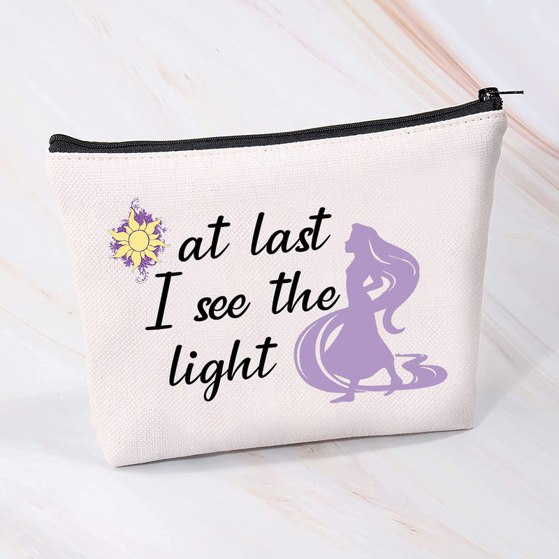 [Australia] - MYSOMY at Last I See The Light Cosmetic Bag Rapunzel Inspired Gifts Tangled Quote Gifts for Women Inspirational Gifts (Makeup Bag) Makeup Bag 