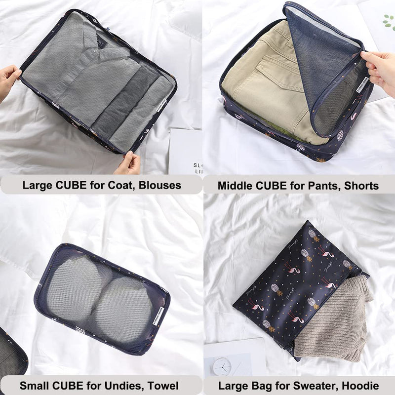 [Australia] - Tuscall Packing Cube Set 6pcs Travel Luggage Packing Organiser for Backpack, Carry on Luggage (New Edition) New Edition 