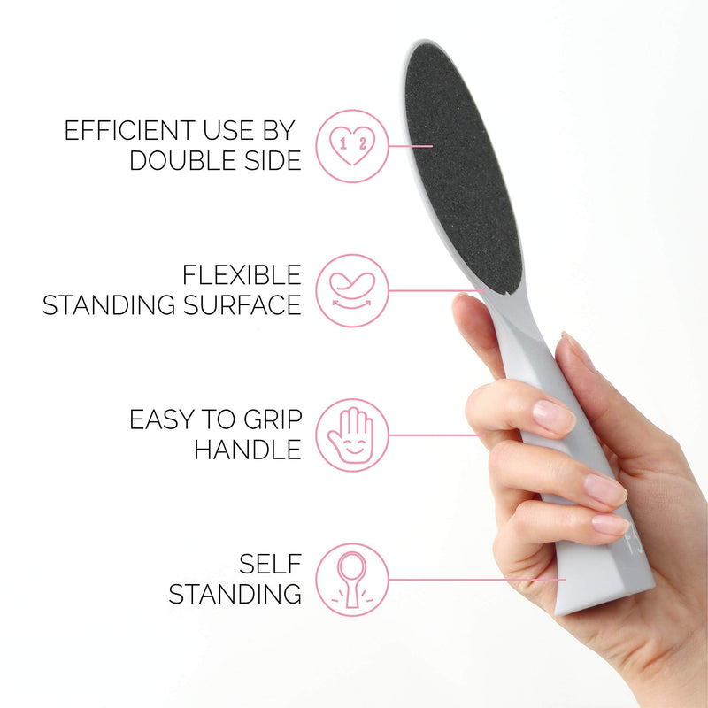 [Australia] - F3 Systems, Self-Standing Emery Foot File, Double-Sided Pedicure Tool, Effective for Cracked Heel, for Wet & Dry Feet, Pedicure, Hygienic Exfoliating, Callus Remover, Foot Scrubber, Professional Care 
