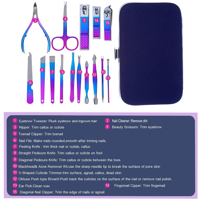 [Australia] - Professional Nail Clippers Manicure Set Pedicure Kit Nail Care Tools, for Travel or Home Luxurious Kit (10 in 1) 10 in 1 