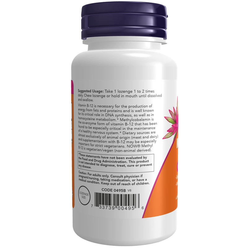 [Australia] - NOW Supplements, Methyl B-12 (Methylcobalamin) 1,000 mcg, Nervous System Health*, 100 Lozenges 