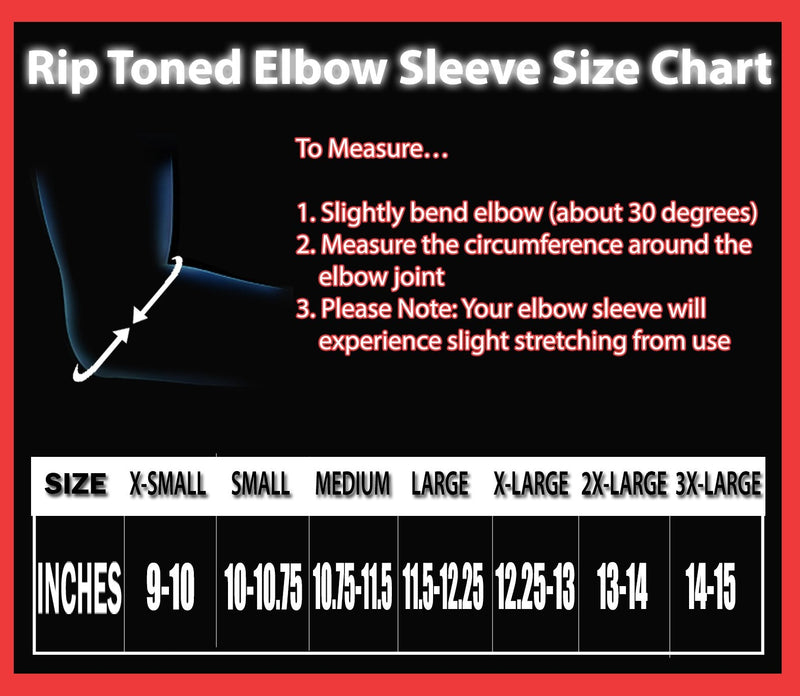 [Australia] - Elbow Sleeve (1) - By Rip Toned - Compression Support Brace for Weightlifting, Powerlifting, Xfit, Strength Training, Pain, Tendonitis, Arthritis. Men & Women (SEE SIZING GUIDE - XXL) Black 