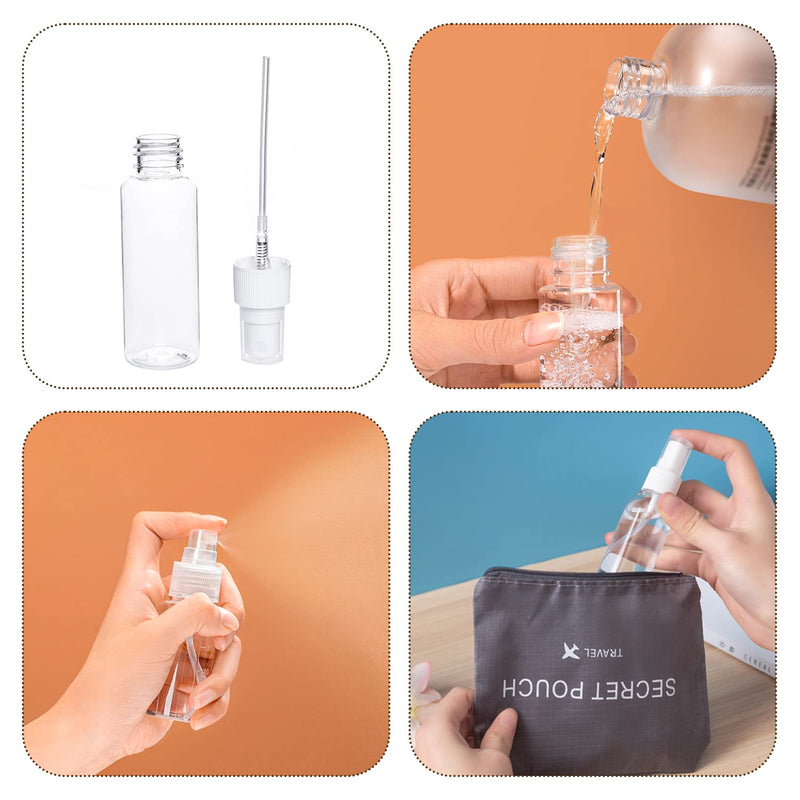 [Australia] - 4-Pack 100ML Clear Travel Bottle Set, Spray Bottles,Refillable Liquid Containers for Lotion, Body Wash, Shampoo with 2 Pcs Labels 